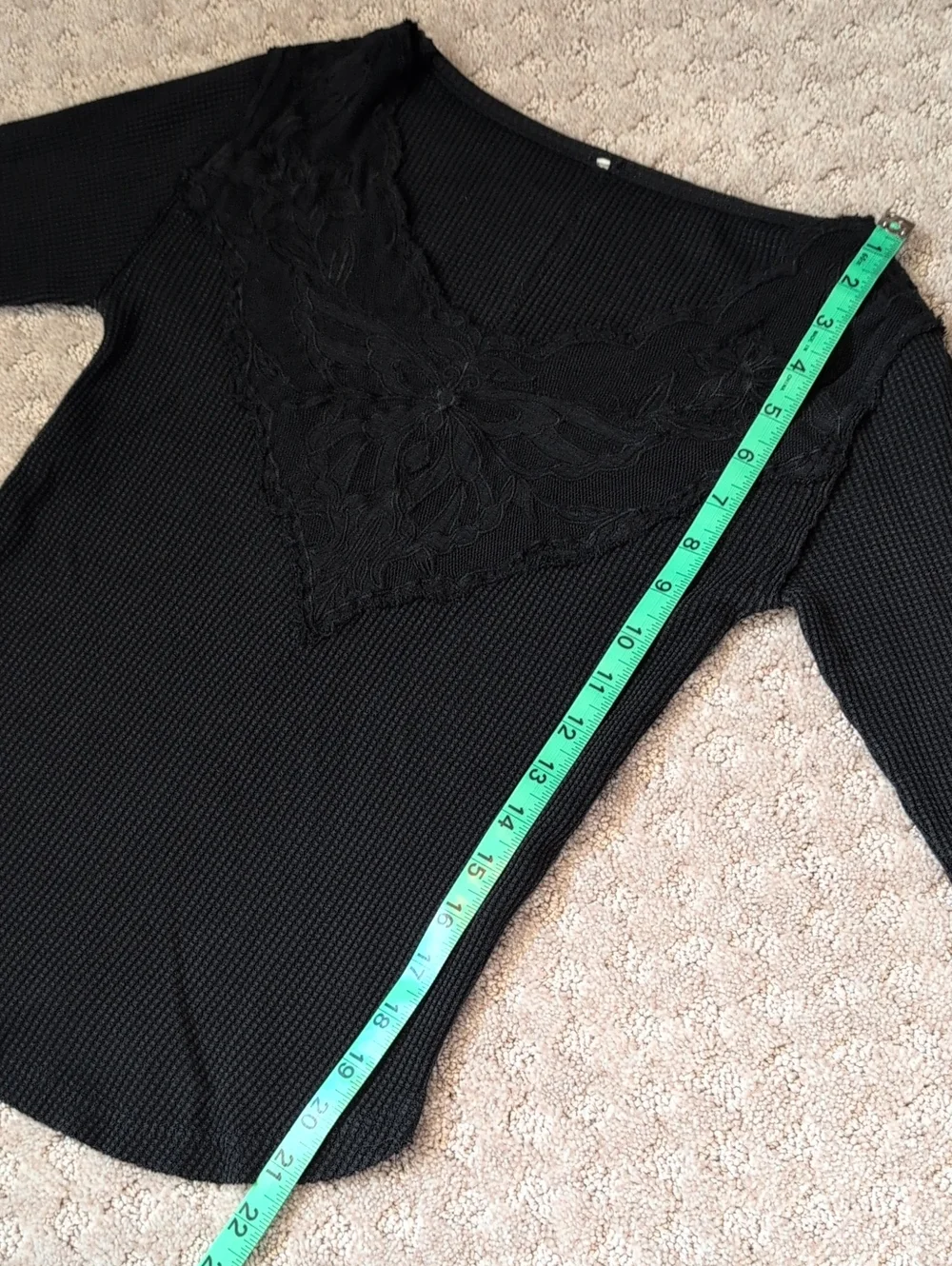 Free People Butterfly Cuff Black Thermal Long Sleeve